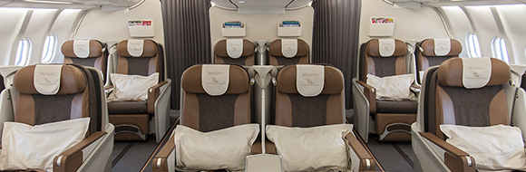 Business Class space with South African Airways