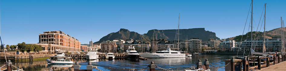 Western Cape  boat dock with mountain in background