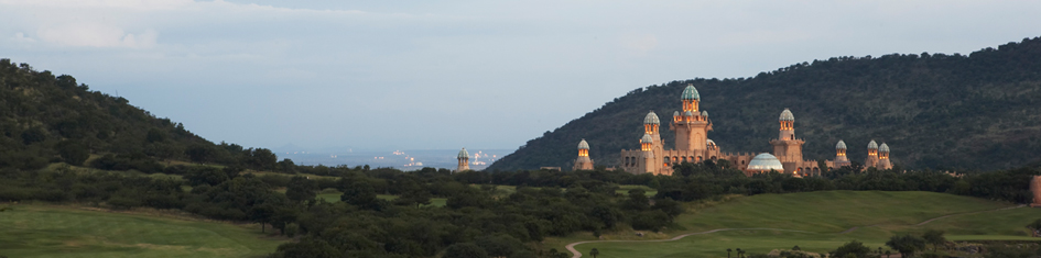 North West building in distance with landscape