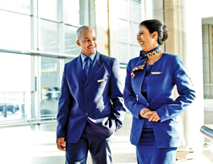 flight attendants walking